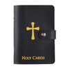PFKink Holy Card Holder Carrying Case for Adults, Unisex, Faux Leather, Up to 40 Cards, Black, Snap Closure