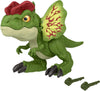 Mattel Jurassic World Uncaged Dinosaur Toy, Fierce Launchin' Dilophosaurus Figure with Shooting Action, Sound & 2 Projectiles