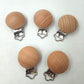 10pcs Wooden Fixed Strap Clips Round Head Shape Suspenders Clip Craft Hooks Clothes Fasteners Holder(3.5cm/10pcs)