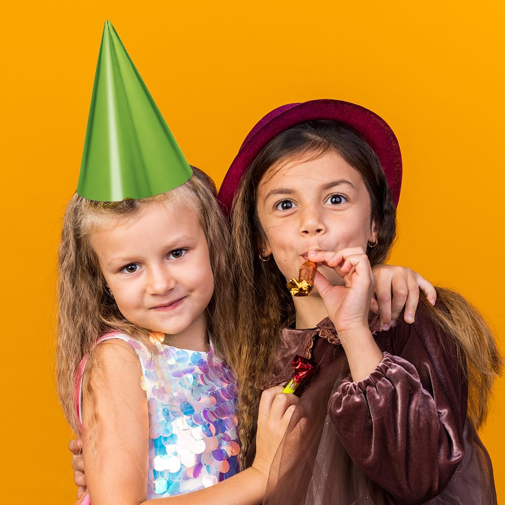 Stunning Rainbow Foil Cone Hat - 7" (Pack of 12) - Vibrant Colors & Stylish Party Accessory, Top-Quality Material - Perfect for Birthday Party