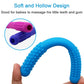 Hollow Teething Tubes Toys for Babies Girls Boys, 6 Pack Silicone Baby Teether Toy Tube for Infants with Nursing Biting Chewing, Chew Straws