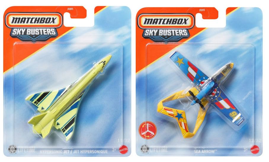 Matchbox Sky Busters Diecast Aircraft Collection, 8 Pack Assortment, Toy Planes and Helicopters JDJ05-979H