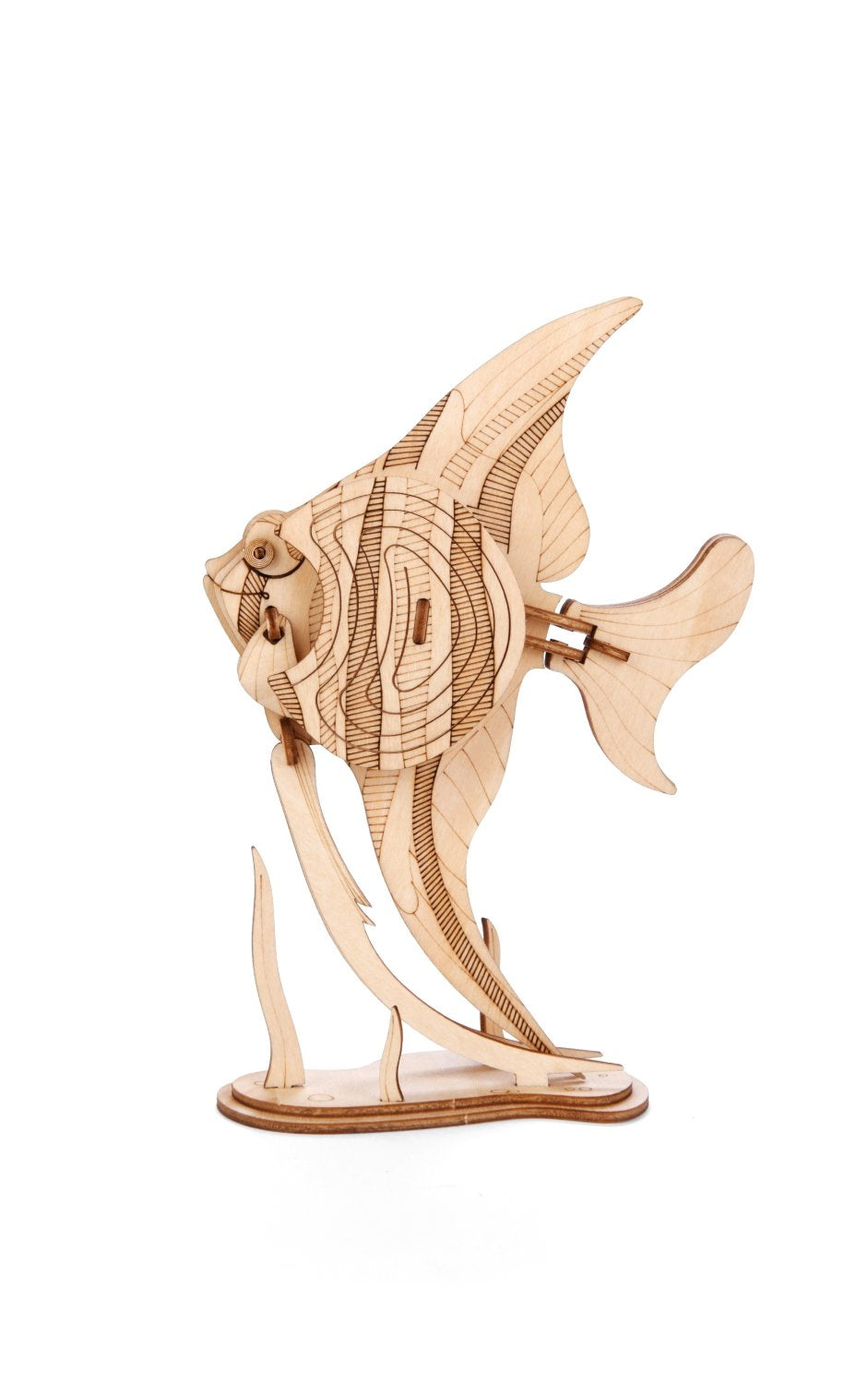 Kikkerland GG112 Wooden Puzzle, 3D, Angelfish