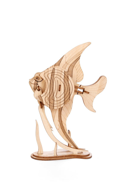 Kikkerland GG112 Wooden Puzzle, 3D, Angelfish