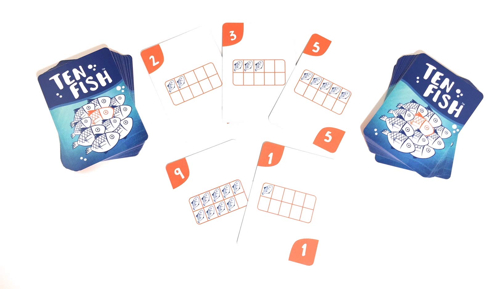 Ten Fish Math Card Game - Family Friendly Educational Cool Math Games for Kids - Elementary and Kindergarten Learning Activities Help Boys and Girls