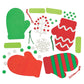 Fun Express 4 1/4" x 6" Mitten Christmas Ornament Red & Green Craft Kit - Makes 12