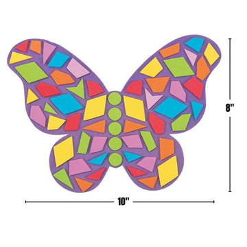 Fun Express Mosaic Foam Butterfly Craft Kit 24 Pieces - Arts and Crafts for Kids Ages 8-12 | Foam Stickers Art Supplies for Girls 6-8 | Spring Crafts