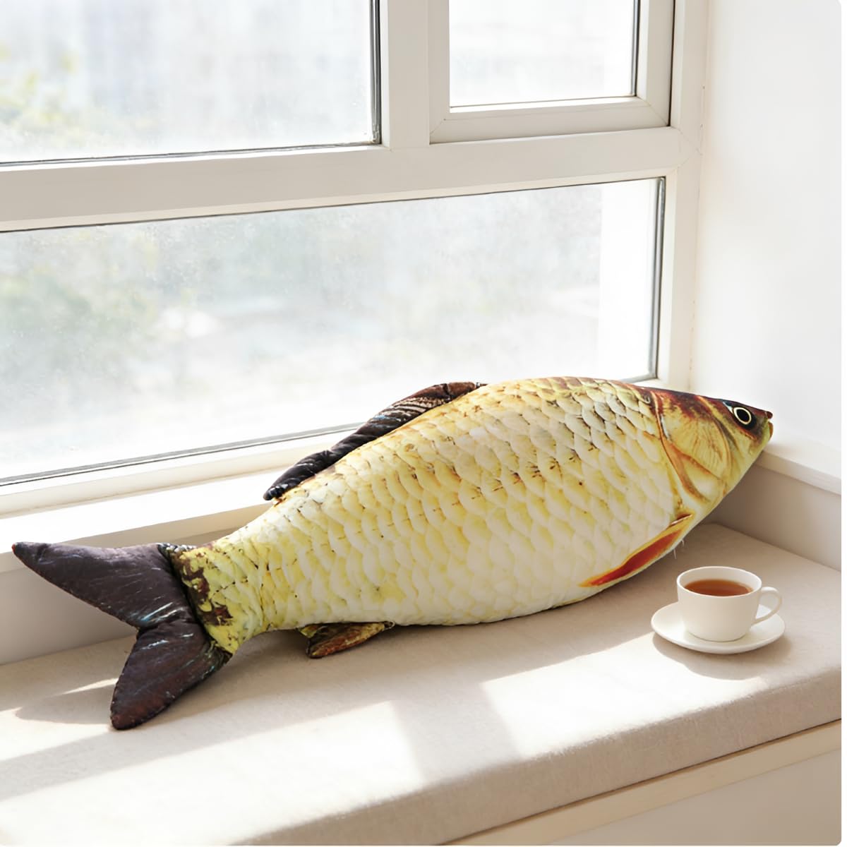 OPHRBU 24 Inch Simulation Fish Plush Pillow Soft Stuffed Toy Gift