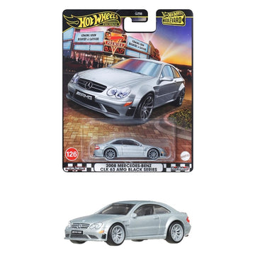 Hot Wheels Boulevard 2008 Mercedes-Benz CLK 63 AMG Black Series Ride On Toy Mini Car Ages 3+ Silver JBL07