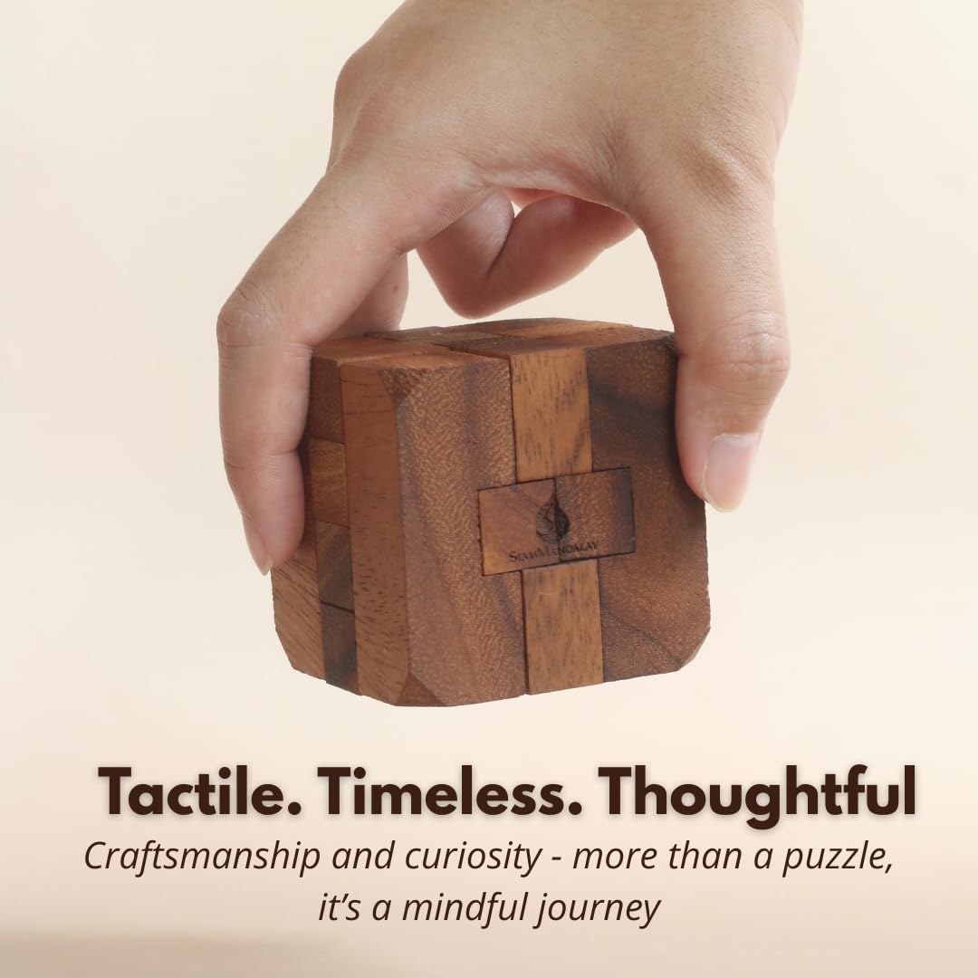 Hidden Passage: Wooden 3D Mechanical Puzzle for Adults - Brain Teaser Game | Desk Toy | Handmade Interlocking Wood Puzzle | Mind Teaser Logic