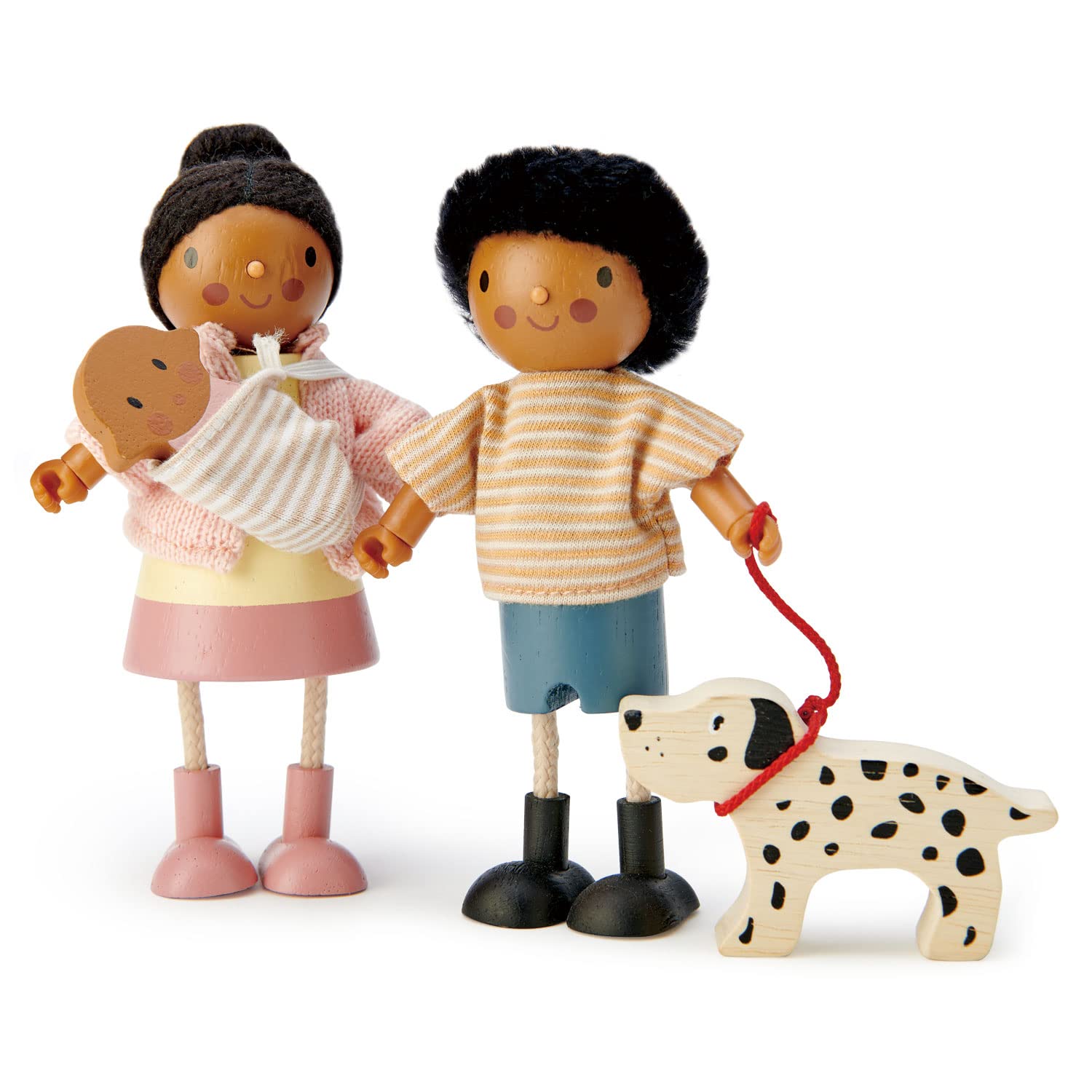 Tender Leaf Toys - Mr. Forrester and his Dog - Detailed Wooden Doll with Flexible Arms and Legs for Dollhouse - Encourage Creative and Imaginative Fun