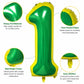 40 Inch Street Number 1 Foil Balloon, Green & Yellow Themed Giant Balloon for Kids Boys Girls 1st Birthday Party Decorations (Number 1)