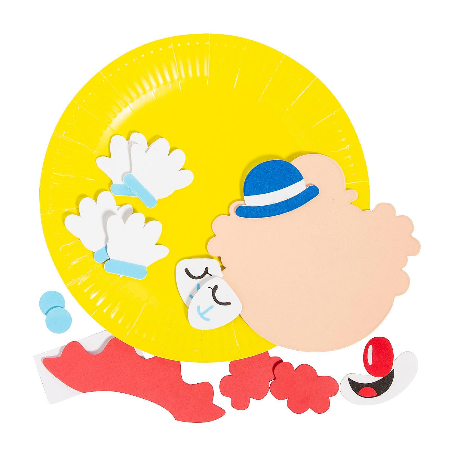 Fun Express Paper Plate Clown Rocker Craft Kit - Makes 12