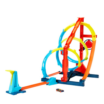 Hot Wheels Toy Car Track Set, Track Builder Unlimited Corkscrew Twist Kit Playset & 1:64 Scale Vehicle, 2 Ways to Race, Connects to Other Tracks