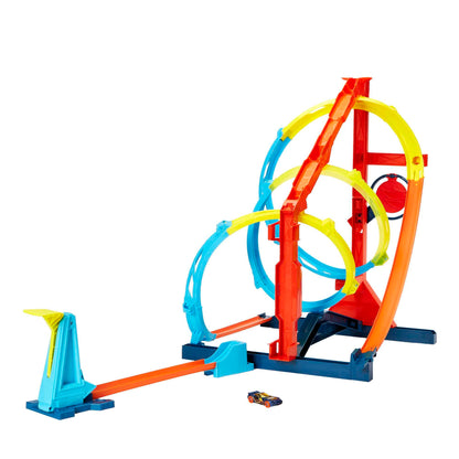 Hot Wheels Toy Car Track Set, Track Builder Unlimited Corkscrew Twist Kit Playset & 1:64 Scale Vehicle, 2 Ways to Race, Connects to Other Tracks