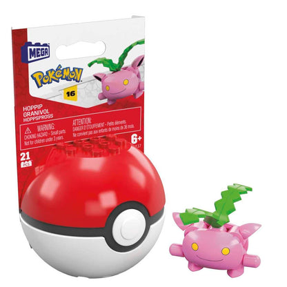 MEGA Pokemon Hoppip Building Set with 21 Compatible Bricks and Pieces and Poke Ball, Toy Gift Set for Ages 6 and up