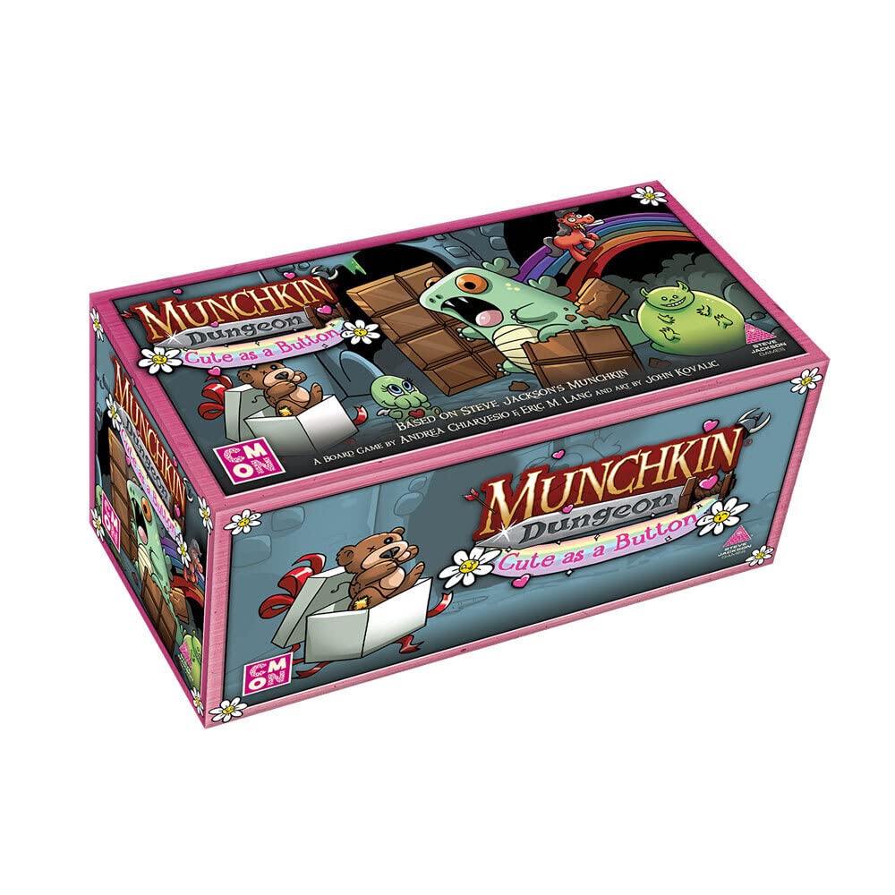 CMON Munchkin Dungeon Cute As A Button Expansion Pack, Fun-Filled Adventures and Epic Loot, Strategic Gameplay for 2-5 Players, Ages 14+, Average