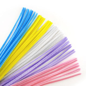 Krafty Kids Pastel Spring Colors Fuzzy Craft Sticks Pipe Cleaners 40 Count 12 Inches Long