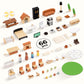OOOK Wooden Dollhouse, Modern Doll House with 66Pcs Luxurious Furniture Accessories, Including Dolls and Pet Sets, Wood Dollhouse Toy for Boys