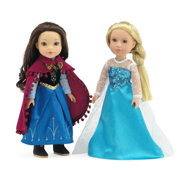 Emily Rose 14 Inch Doll Princess Costume Set 6-PC with Shoes | 2 Complete Fairytale Outfits with Shoes - Compatible with Wellie Wishers and Glitter