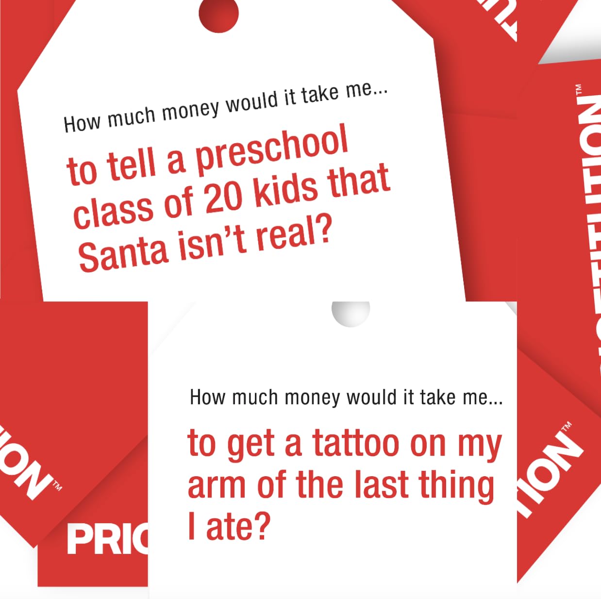 Pricetitution Card Game (from Shark Tank!) - Game Nights, Dinner Parties, Funny Conversations...Play in-Person or Over Video Online! | 3+ Players |