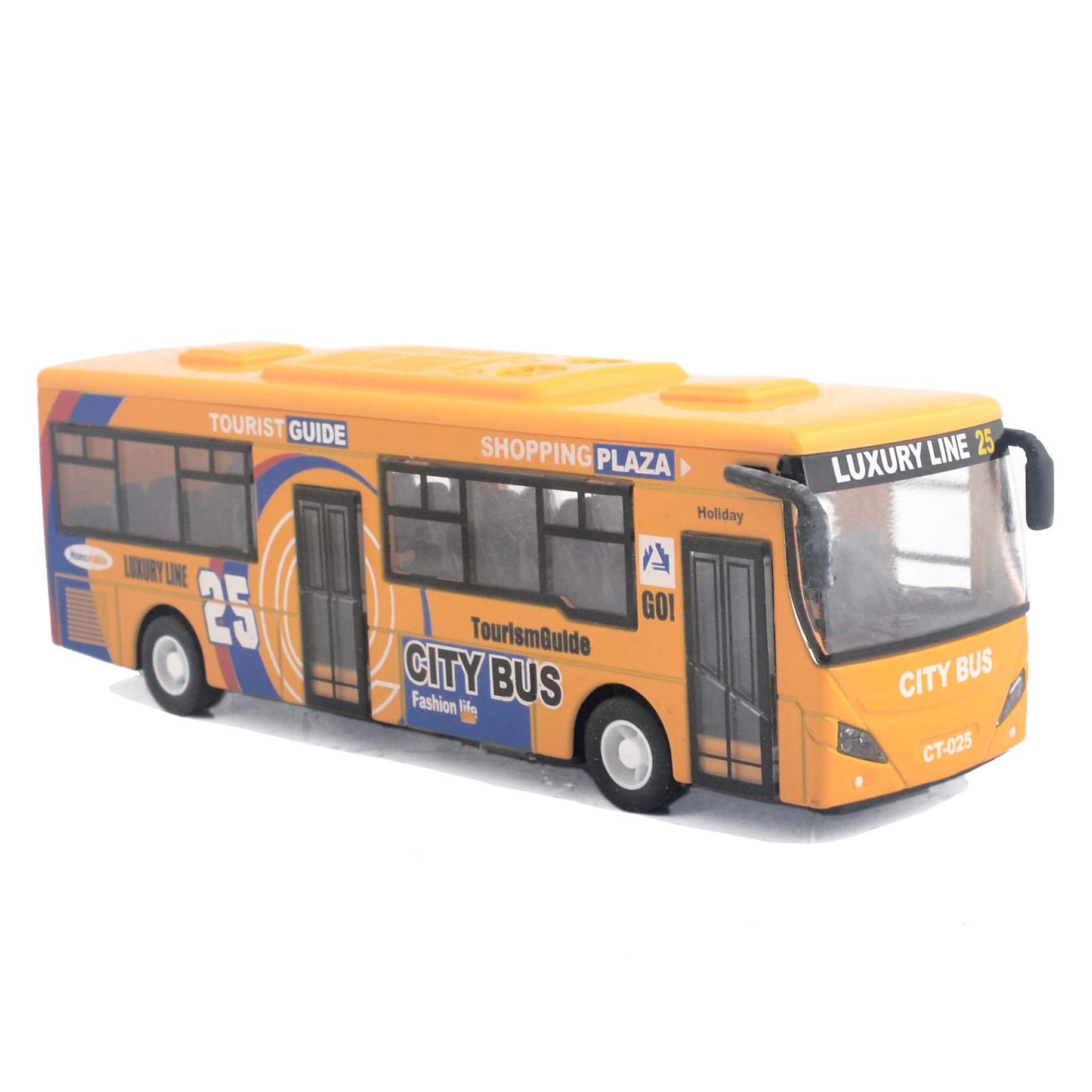Ailejia City Bus Toy Die Cast Pull Back Public Transportation Vehicles Mini Bus Model Car Toys Lights and Music (Yellow)