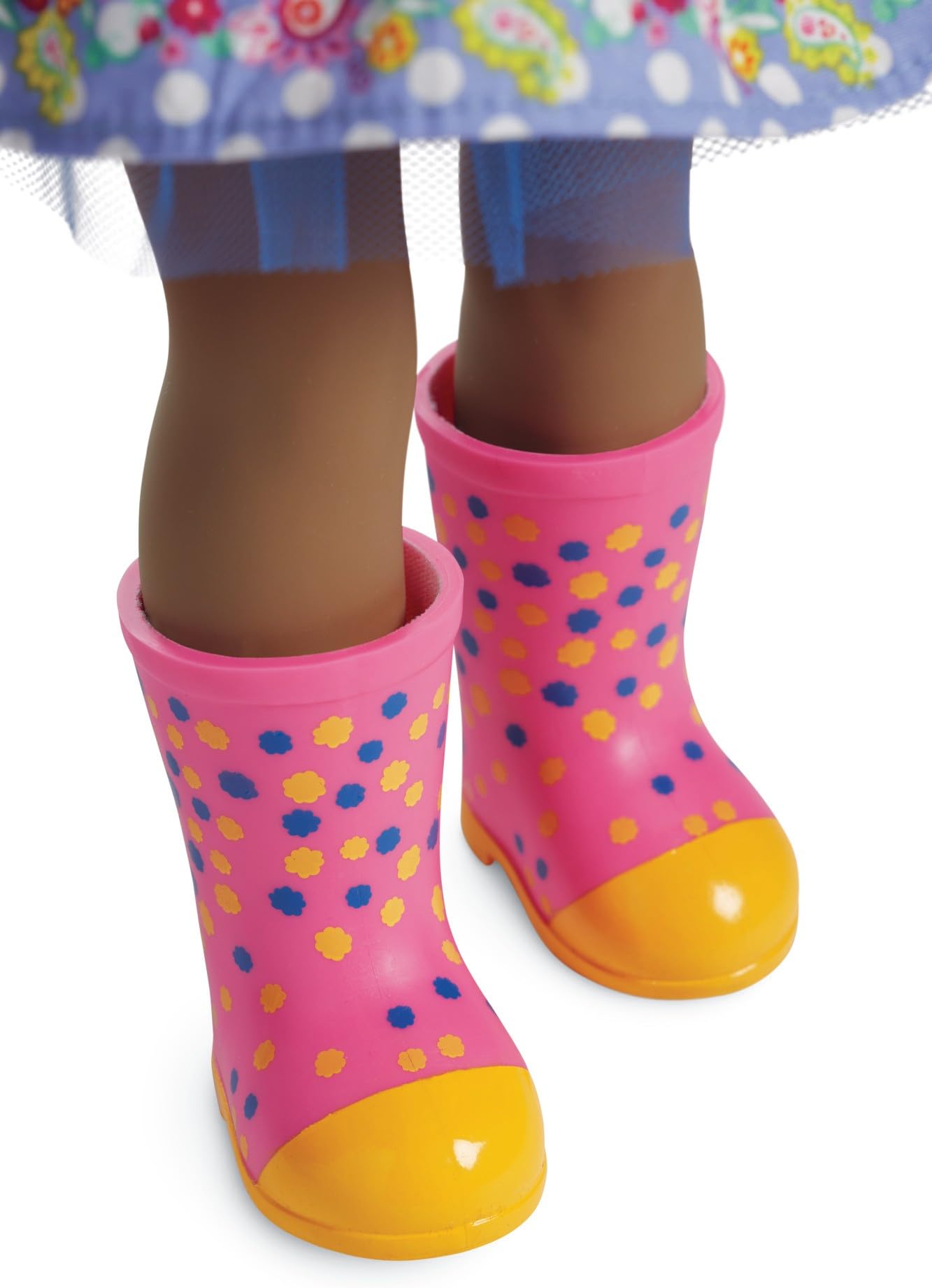 American Girl WellieWishers Kendall 14.5-inch Doll with Deep Brown Eyes, Curly Black Hair, Pink Sparkle Stretch Leotard, Periwinkle Glitter Mesh