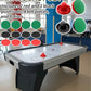 DAWZMR 16PCS Air Hockey Pucks and Paddles, Mini Goal Handles Pushers (4 Pushers 4 Pads 8 Pucks)