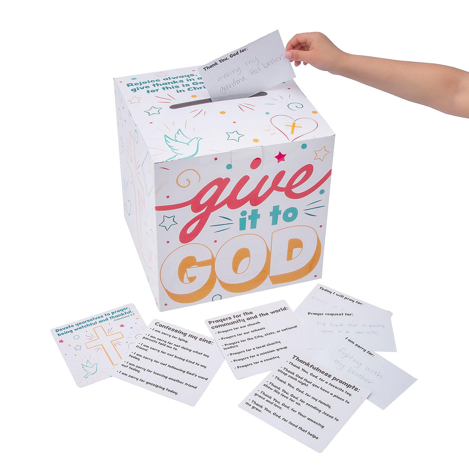 Fun Express Sunday School Classroom Prayer Box with Cards - 161 Pc