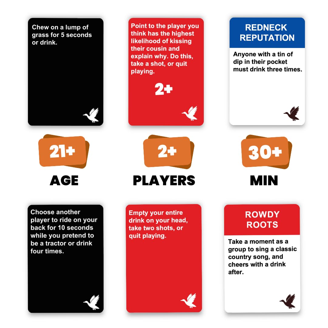 Do or Drink Redneck Edition - Rowdy Party Game with Outrageous Dares & Country Challenges Hilarious Drinking Card Game for Adults and Family