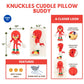 Sonic The Hedgehog Anime Knuckles The Echidna Kids Plush Cuddly Cuddle Pillow, Super Soft & Cozy, 18.50" Tall, (Officially Licensed Product) by Franco