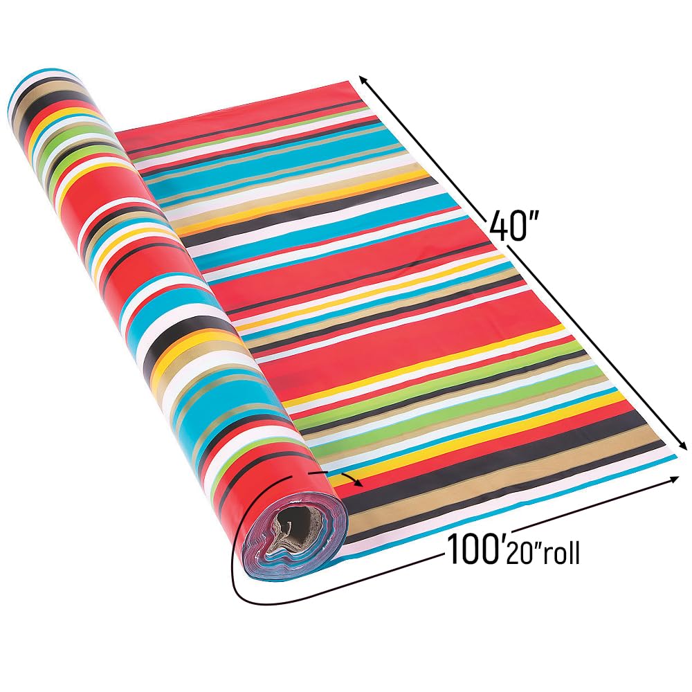 Fun Express Fiesta Sarape Plastic Tablecloth Roll