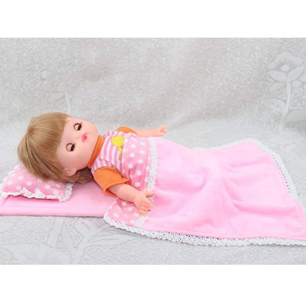 SM SunniMix 3 Pieces Bedding Set, Comforter Fits for 25cm Dolls