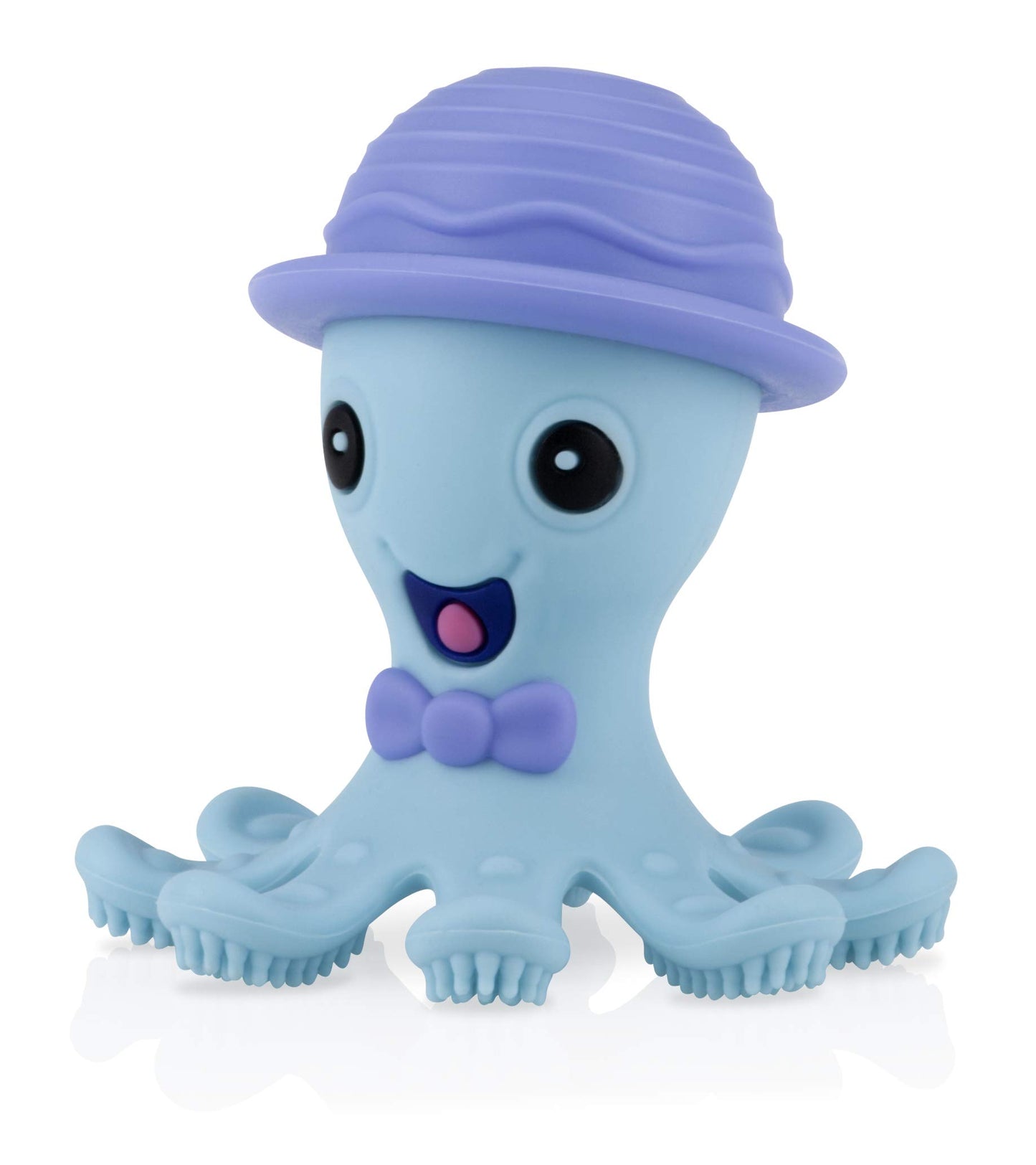 Nuby Silly Silicone Octopus Teethe with Soothing Massaging Bristles for Sore Gums, Pink/Purple