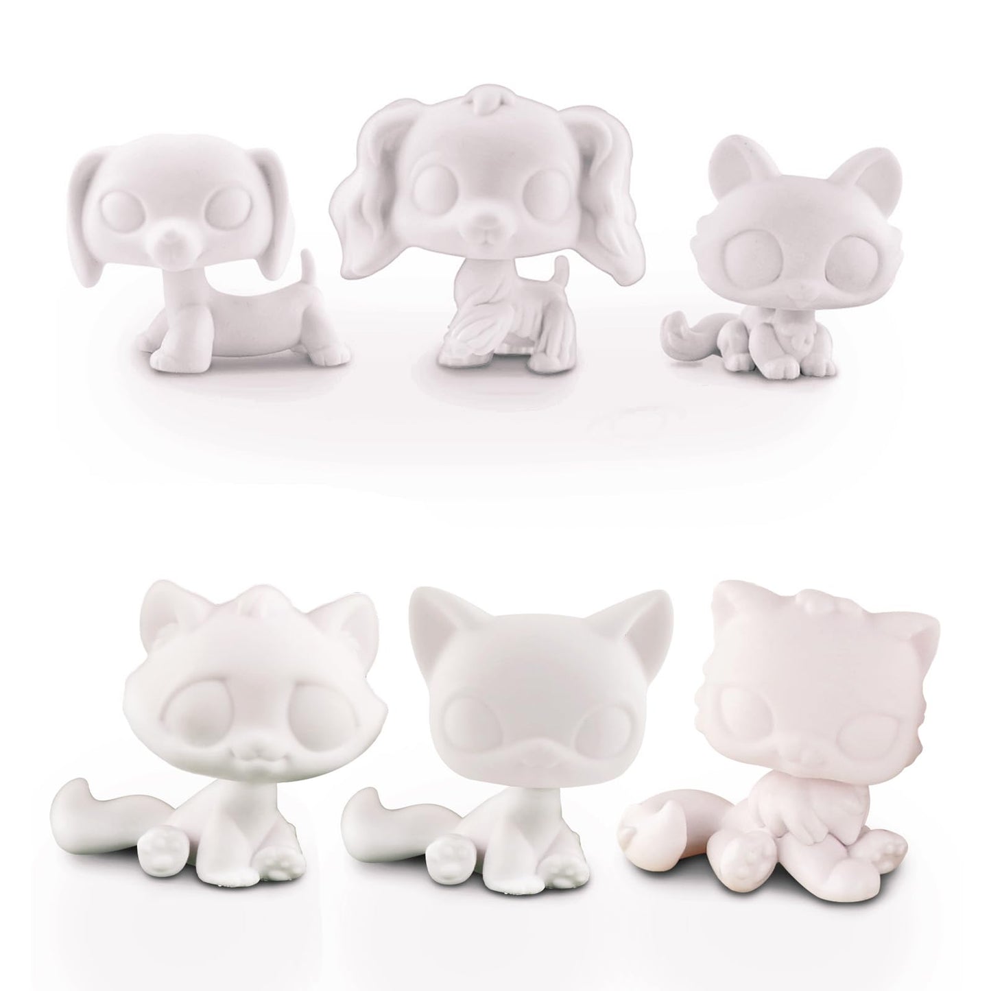 diylpshome 6Pcs Mini Pet Figure Base, Ideal for DIY Paint & Model Kits,Custom DIY Collie Dachshund Great Dane Cocker Spaniel Tabby Cat Sitting Cat