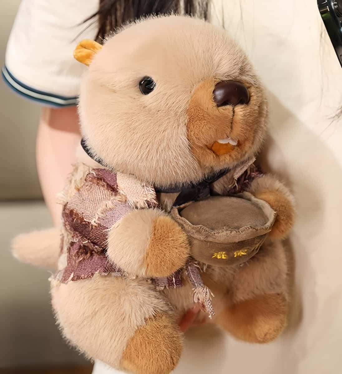HWHXCZYH Groundhog Plush 8 Inch, Kawaii Capybara Style Soft Stuffed Animal, Cute Chill Fluffy Plushie Pillow Desk Decor Room Accessory, Stress Relief