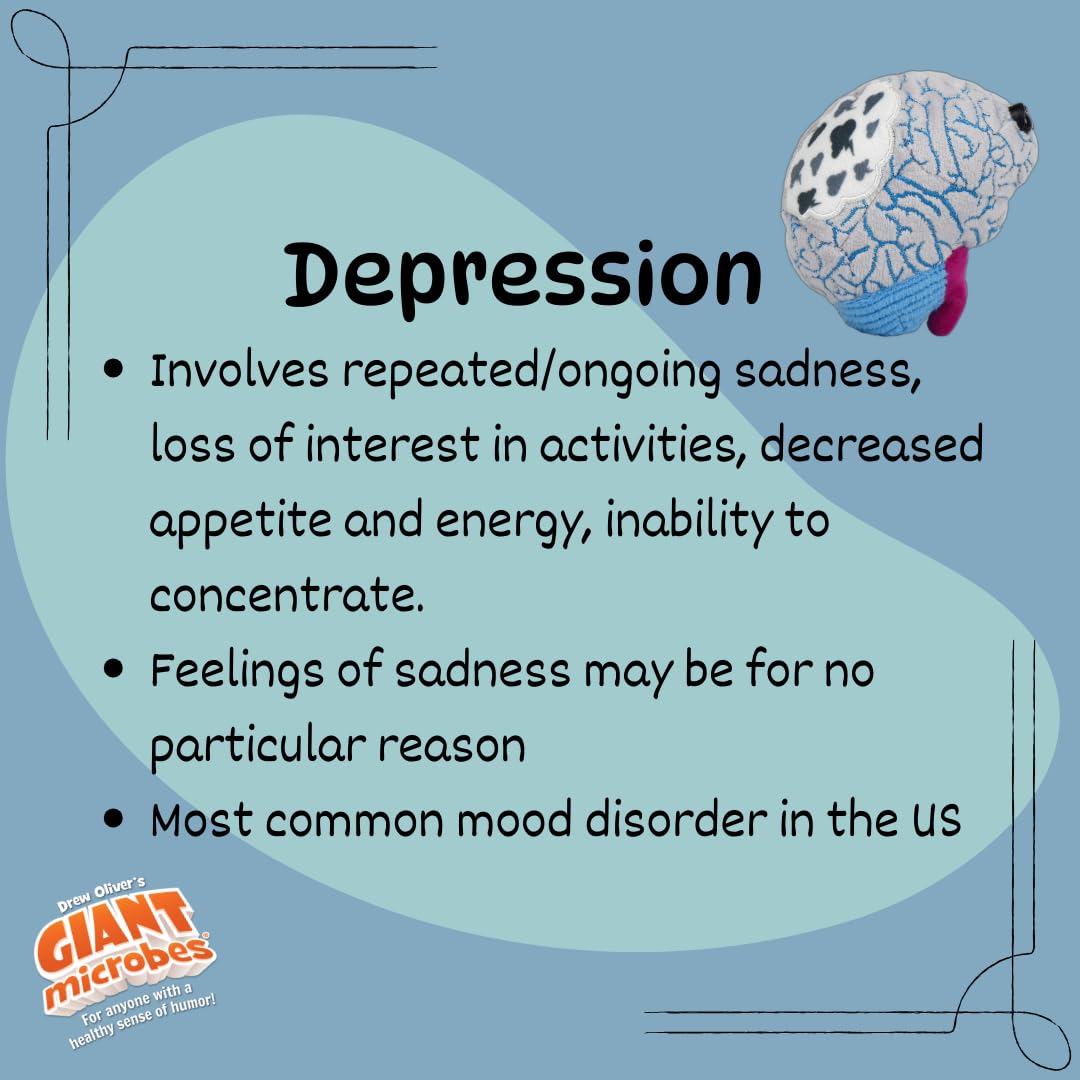 GIANT MICROBES Depression Plush, Depression Gifts, Emotional Support Stuffed Animal, Mental Health Matters, Mental Health Awareness, Emotional Support