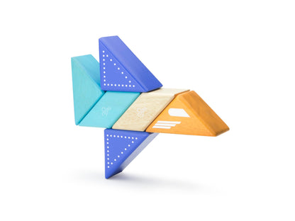 6 Piece Tegu Travel Pal Magnetic Wooden Block Set, Jet Plane