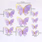Purple Butterfly Cake Toppers, 11pcs Butterfly Cupcake Toppers Happy Birthday Metal Gold Happy Birthday Cake Topper for Girls Women's Cake Party