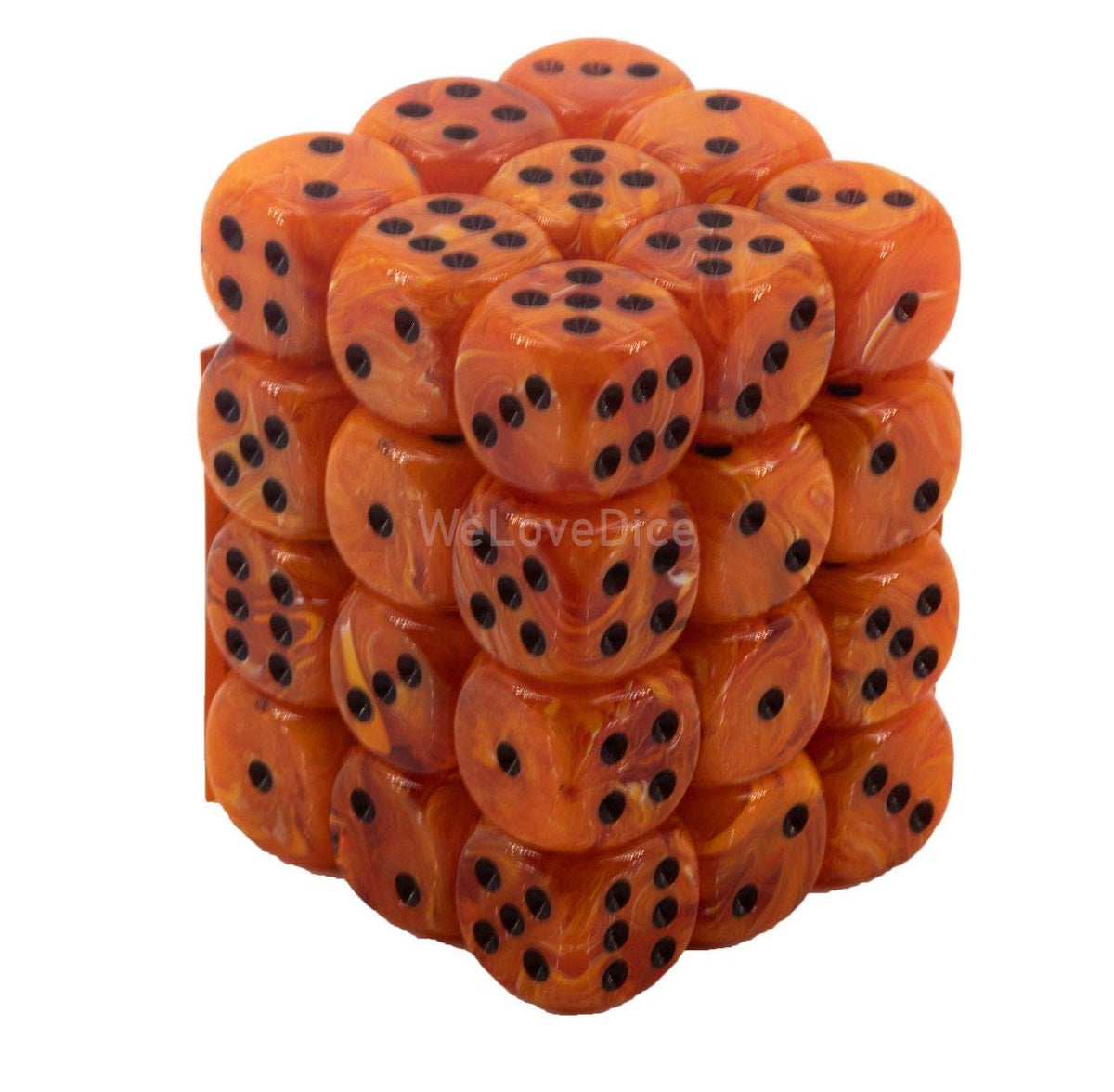 DND Dice Set-Chessex D&D Dice-12mm Vortex Orange and Black Polyhedral Dice Set-Dungeons and Dragons Dice Includes 36 Dice - D6, Various (CHX27833)