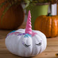 HearthSong 3-D Unicorn Pumpkin Decorating Kit - Halloween Arts and Crafts for Kids - Includes Pumpkin Paint, Jewel Designs, Screw in Horn