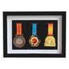 Solid Wood Medal Box,Wooden Display Case for Medals and Badges of Honour?Marathon Medal Storage Box,War Military Three Medal in Black Frame,3D Deep