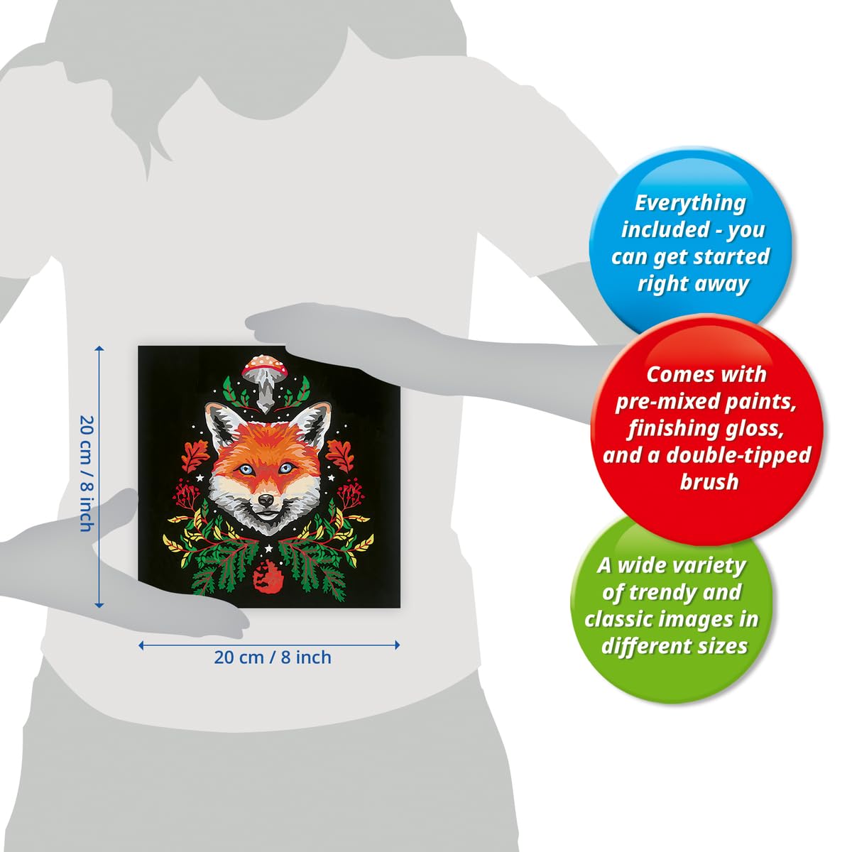 Ravensburger CreArt Pixie Cold: Fox Paint by Numbers Kit for Adults - 23511 - Painting Arts and Crafts for Ages 12 and Up