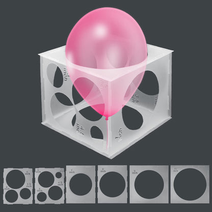 11 Holes Balloon Sizer Cube Box, Catcan 2-10 Inch Collapsible Plastic Balloon Size Measurement Tool for Party Balloon Arches Columns Decoration