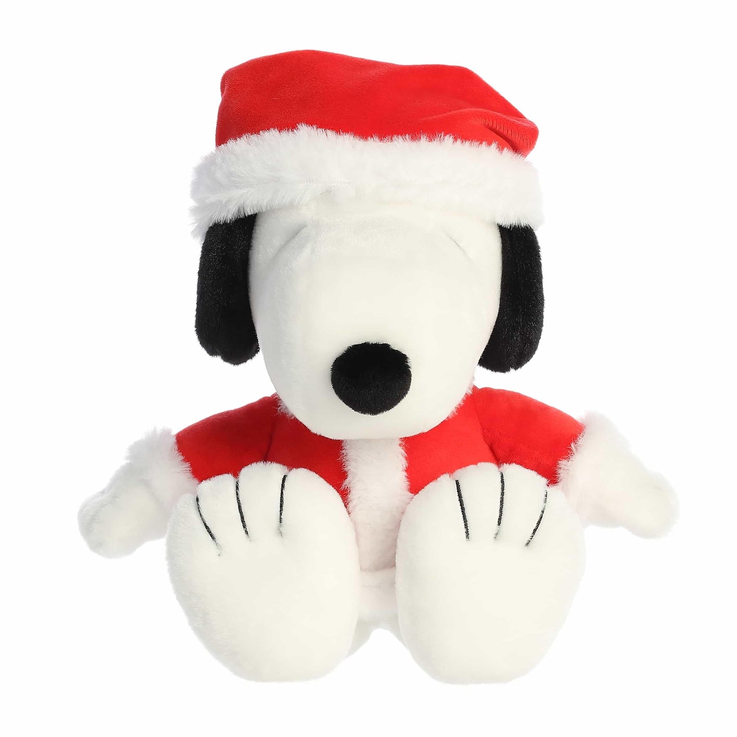 Aurora® Festive Peanuts® Santa Snoopy Stuffed Animal - Officially Licensed Toys for All Snoopy Fans - Perfect for Holiday Decorations or Gifts - White