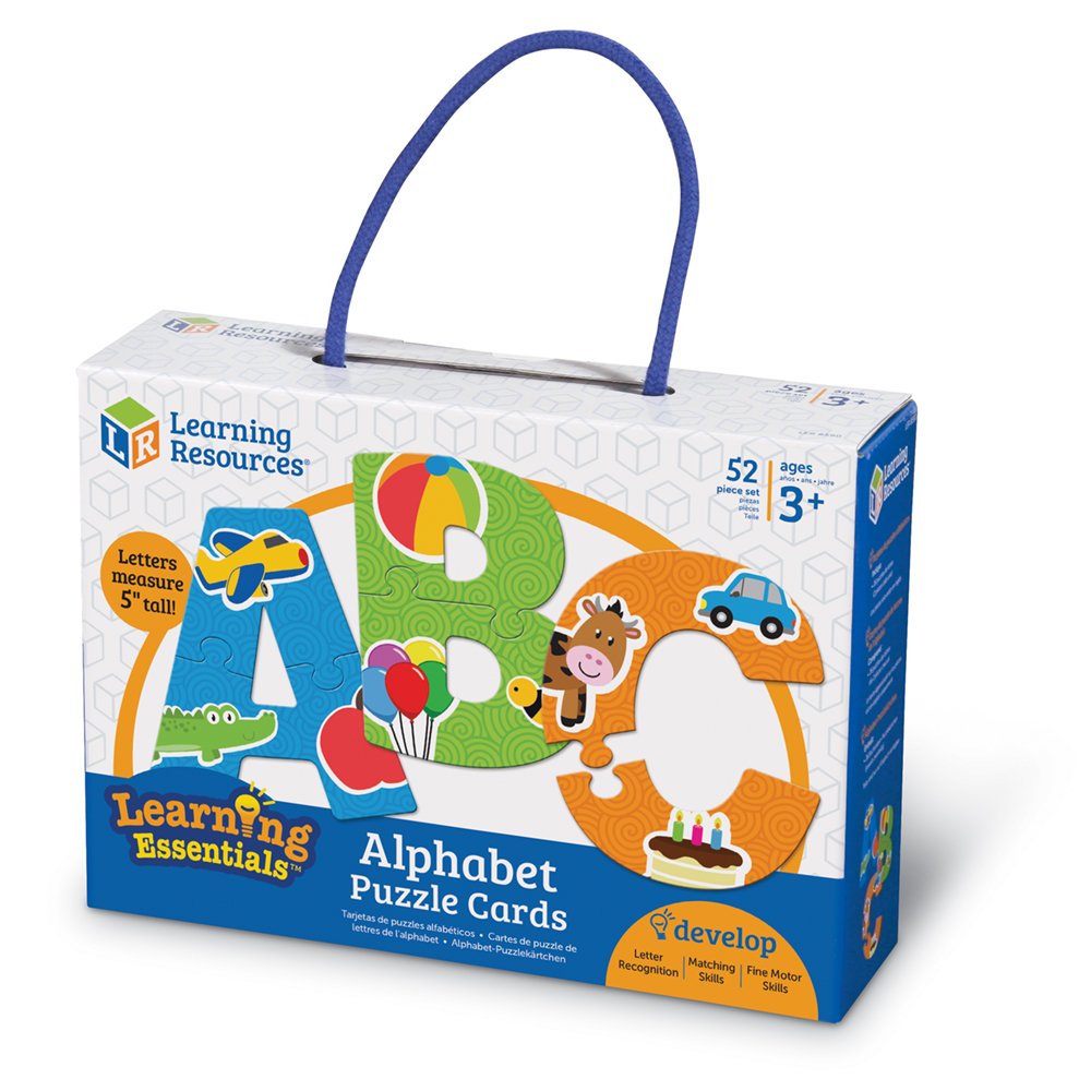 Learning Resources Alphabet Puzzle Cards, Early ABCs, Toddler Puzzle, 26-Self Correcting Puzzles, Alphabet Toys for Toddlers, ABC toys, 52 Pieces,