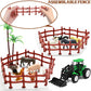 Farm Animals Figures Playset, 40 Pcs Farm Toy Tractor with Plastic Farm Animals Figurines, Farmer and Fence Farm Playset, Farm Figures Farmer Truck