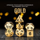 Metal Dice Polyhedral Set of 7 die (7) Gold