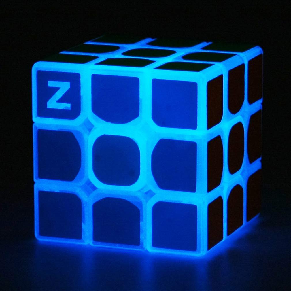 Blue Fluorescent Speed Cube 3x3x3 Glow in the Dark Luminous Magic Cube Puzzle