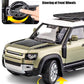 1/18 Scale Metal Alloy Diecast Vehicle Model Car Toy Collectible Model Truck for Land Rover Defender 110,with Sound Light Toys,Home Decorate, Green